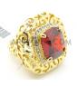  18k gold with red stone studd